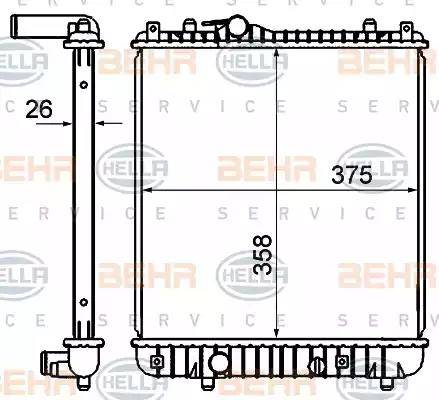 BEHR HELLA Service 8MK 376 735-081 - Радиатор, охлаждение двигателя unicars.by