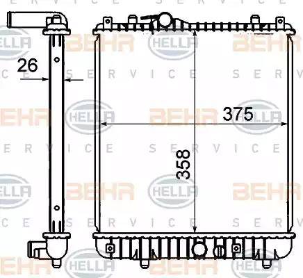 BEHR HELLA Service 8MK 376 735-071 - Радиатор, охлаждение двигателя unicars.by