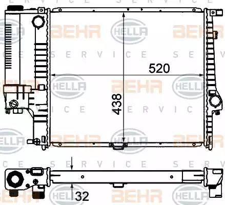 BEHR HELLA Service 8MK 376 735-351 - Радиатор, охлаждение двигателя unicars.by