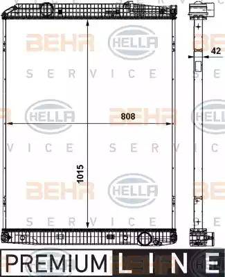 BEHR HELLA Service 8MK 376 737-051 - Радиатор, охлаждение двигателя unicars.by