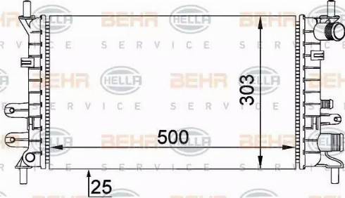 BEHR HELLA Service 8MK 376 720-191 - Радиатор, охлаждение двигателя unicars.by