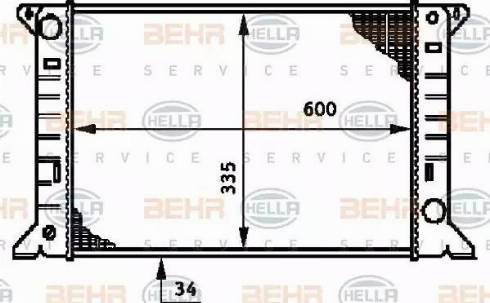 BEHR HELLA Service 8MK 376 720-251 - Радиатор, охлаждение двигателя unicars.by