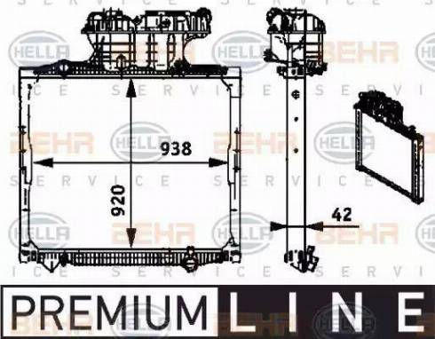 BEHR HELLA Service 8MK 376 721-681 - Радиатор, охлаждение двигателя unicars.by