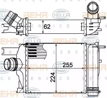 BEHR HELLA Service 8ML 376 988-154 - Интеркулер, теплообменник турбины unicars.by