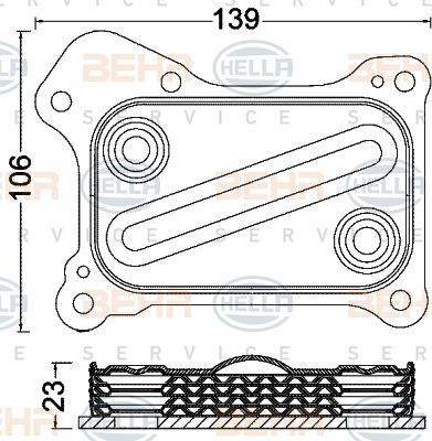 BEHR HELLA Service 8MO 376 797-061 - Масляный радиатор, двигательное масло unicars.by