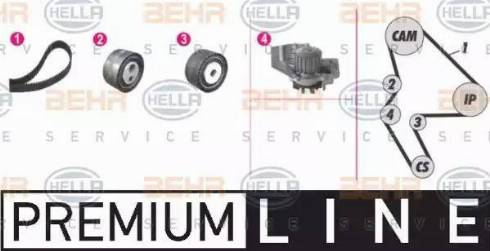 BEHR HELLA Service 8MP 376 809-891 - Водяной насос + комплект зубчатого ремня ГРМ unicars.by