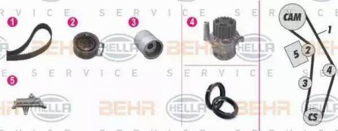 BEHR HELLA Service 8MP 376 809-851 - Водяной насос + комплект зубчатого ремня ГРМ unicars.by