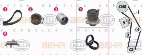 BEHR HELLA Service 8MP 376 809-861 - Водяной насос + комплект зубчатого ремня ГРМ unicars.by