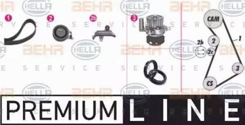 BEHR HELLA Service 8MP 376 809-811 - Водяной насос + комплект зубчатого ремня ГРМ unicars.by