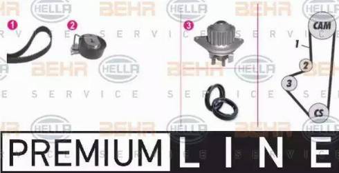 BEHR HELLA Service 8MP 376 809-831 - Водяной насос + комплект зубчатого ремня ГРМ unicars.by