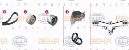 BEHR HELLA Service 8MP 376 809-821 - Водяной насос + комплект зубчатого ремня ГРМ unicars.by