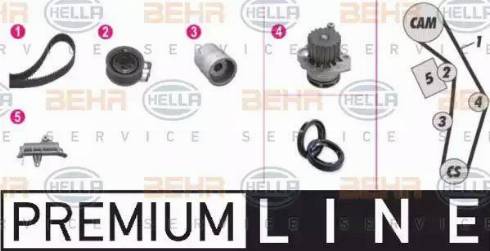 BEHR HELLA Service 8MP 376 809-871 - Водяной насос + комплект зубчатого ремня ГРМ unicars.by