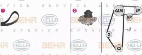 BEHR HELLA Service 8MP 376 804-891 - Водяной насос + комплект зубчатого ремня ГРМ unicars.by