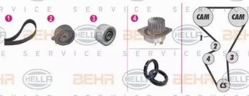 BEHR HELLA Service 8MP 376 804-851 - Водяной насос + комплект зубчатого ремня ГРМ unicars.by