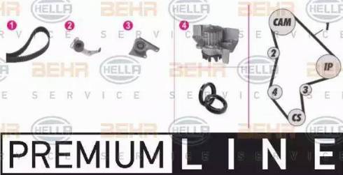 BEHR HELLA Service 8MP 376 804-801 - Водяной насос + комплект зубчатого ремня ГРМ unicars.by