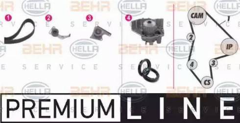 BEHR HELLA Service 8MP 376 804-811 - Водяной насос + комплект зубчатого ремня ГРМ unicars.by