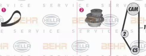 BEHR HELLA Service 8MP 376 804-831 - Водяной насос + комплект зубчатого ремня ГРМ unicars.by