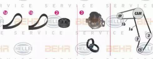 BEHR HELLA Service 8MP 376 804-821 - Водяной насос + комплект зубчатого ремня ГРМ unicars.by