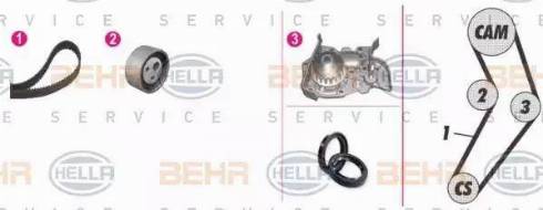 BEHR HELLA Service 8MP 376 805-841 - Водяной насос + комплект зубчатого ремня ГРМ unicars.by