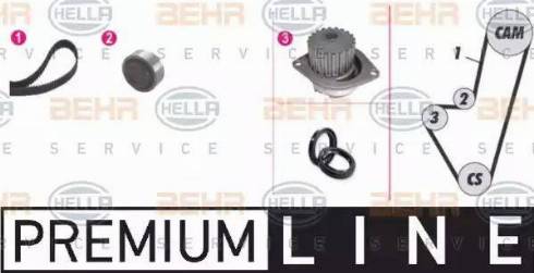 BEHR HELLA Service 8MP 376 805-851 - Водяной насос + комплект зубчатого ремня ГРМ unicars.by