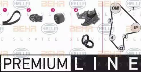 BEHR HELLA Service 8MP 376 805-861 - Водяной насос + комплект зубчатого ремня ГРМ unicars.by