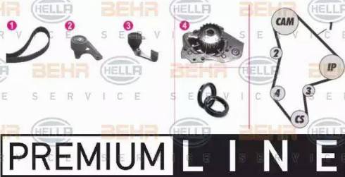 BEHR HELLA Service 8MP 376 805-801 - Водяной насос + комплект зубчатого ремня ГРМ unicars.by