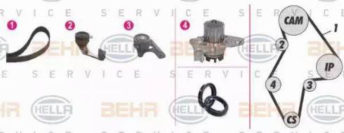 BEHR HELLA Service 8MP 376 805-831 - Водяной насос + комплект зубчатого ремня ГРМ unicars.by