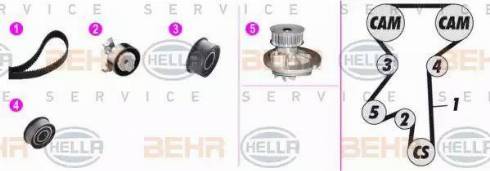 BEHR HELLA Service 8MP 376 806-851 - Водяной насос + комплект зубчатого ремня ГРМ unicars.by