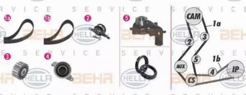 BEHR HELLA Service 8MP 376 806-801 - Водяной насос + комплект зубчатого ремня ГРМ unicars.by