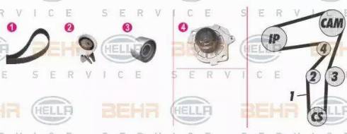 BEHR HELLA Service 8MP 376 806-881 - Водяной насос + комплект зубчатого ремня ГРМ unicars.by