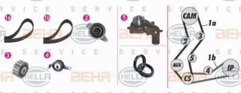 BEHR HELLA Service 8MP 376 806-831 - Водяной насос + комплект зубчатого ремня ГРМ unicars.by