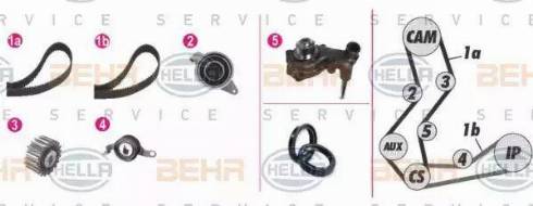 BEHR HELLA Service 8MP 376 806-821 - Водяной насос + комплект зубчатого ремня ГРМ unicars.by