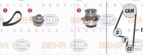 BEHR HELLA Service 8MP 376 800-891 - Водяной насос + комплект зубчатого ремня ГРМ unicars.by