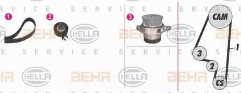 BEHR HELLA Service 8MP 376 800-841 - Водяной насос + комплект зубчатого ремня ГРМ unicars.by