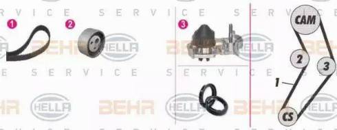 BEHR HELLA Service 8MP 376 800-851 - Водяной насос + комплект зубчатого ремня ГРМ unicars.by