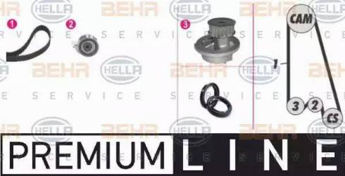 BEHR HELLA Service 8MP 376 800-801 - Водяной насос + комплект зубчатого ремня ГРМ unicars.by