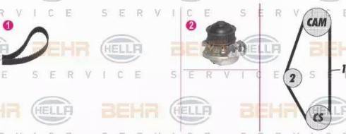 BEHR HELLA Service 8MP 376 800-831 - Водяной насос + комплект зубчатого ремня ГРМ unicars.by