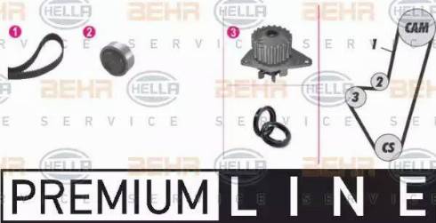 BEHR HELLA Service 8MP 376 800-871 - Водяной насос + комплект зубчатого ремня ГРМ unicars.by