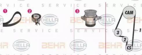 BEHR HELLA Service 8MP 376 801-891 - Водяной насос + комплект зубчатого ремня ГРМ unicars.by