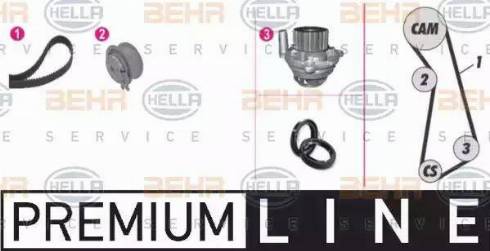 BEHR HELLA Service 8MP 376 801-801 - Водяной насос + комплект зубчатого ремня ГРМ unicars.by