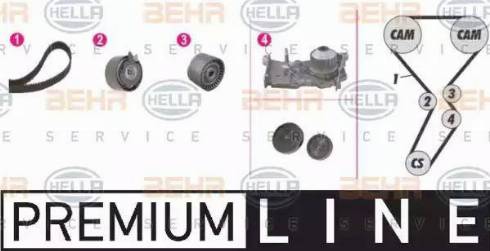 BEHR HELLA Service 8MP 376 801-831 - Водяной насос + комплект зубчатого ремня ГРМ unicars.by