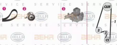 BEHR HELLA Service 8MP 376 808-811 - Водяной насос + комплект зубчатого ремня ГРМ unicars.by