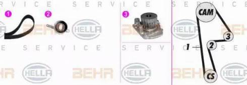 BEHR HELLA Service 8MP 376 808-881 - Водяной насос + комплект зубчатого ремня ГРМ unicars.by