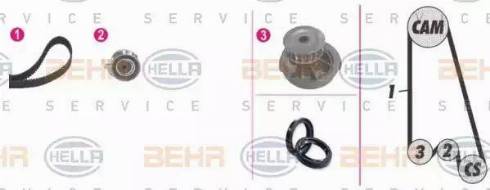 BEHR HELLA Service 8MP 376 803-841 - Водяной насос + комплект зубчатого ремня ГРМ unicars.by