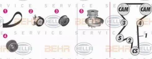 BEHR HELLA Service 8MP 376 803-861 - Водяной насос + комплект зубчатого ремня ГРМ unicars.by