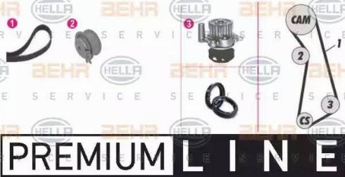 BEHR HELLA Service 8MP 376 803-801 - Водяной насос + комплект зубчатого ремня ГРМ unicars.by