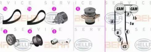 BEHR HELLA Service 8MP 376 803-811 - Водяной насос + комплект зубчатого ремня ГРМ unicars.by