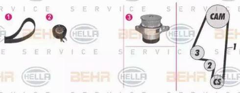 BEHR HELLA Service 8MP 376 803-881 - Водяной насос + комплект зубчатого ремня ГРМ unicars.by