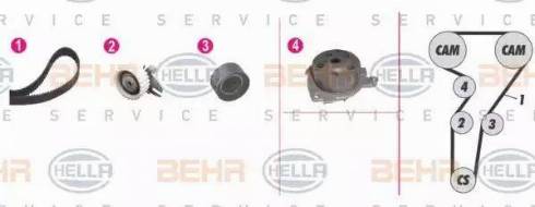 BEHR HELLA Service 8MP 376 802-891 - Водяной насос + комплект зубчатого ремня ГРМ unicars.by