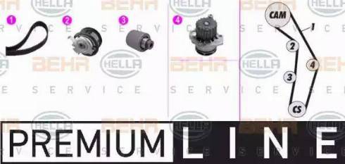 BEHR HELLA Service 8MP 376 802-861 - Водяной насос + комплект зубчатого ремня ГРМ unicars.by